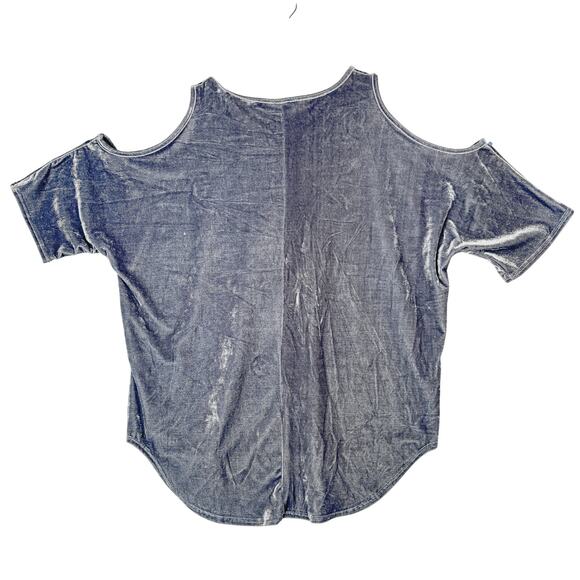 Umgee Velvet Embroidered Cold Shoulder Top Women's S Boho Fairy‎ Lightweight - Picture 2 of 8